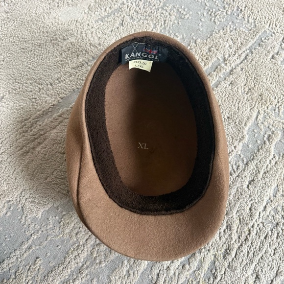 Vintage Kangol hat Brown felt Wool Beret newsboy cap tan large XL Britain - Picture 4 of 7